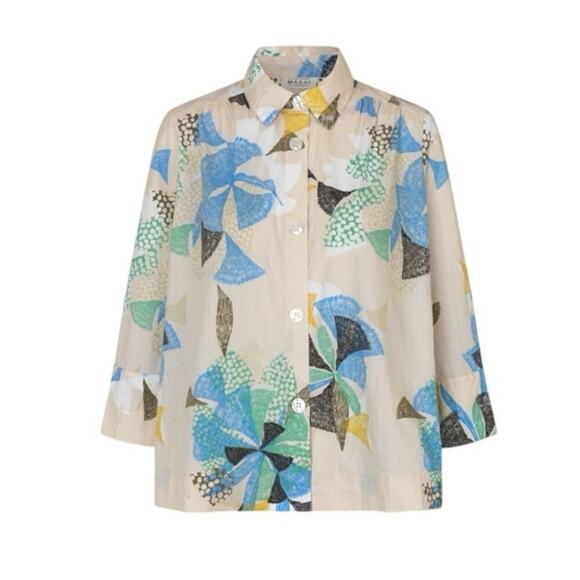 MAISA COPENHAGEN IDAKAI SHIRT COTTON SZ XS BUTTON UP VERSATILE LOOSELY STYLISH - Picture 5 of 16